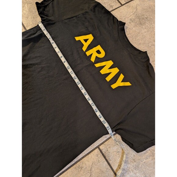 Army Shirt Mens Large Black Solid Crew Neck Outdoor Physical Fitness Uniform - Picture 3 of 9